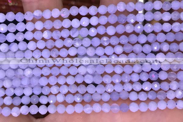 CTG1605 15.5 inches 3.8mm faceted round tiny blue lace agate beads