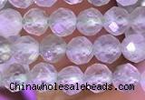 CTG1607 15.5 inches 4mm faceted round tiny prehnite beads