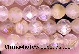 CTG1631 15.5 inches 4mm faceted round tiny golden rutilated quartz beads