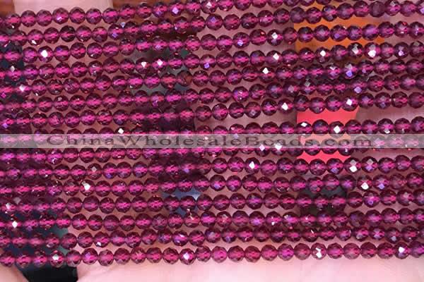 CTG1654 15.5 inches 2.5mm faceted round tiny red garnet beads