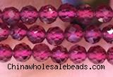 CTG1655 15.5 inches 3.5mm faceted round tiny red garnet beads