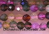 CTG1659 15.5 inches 3.5mm faceted round tiny tourmaline beads