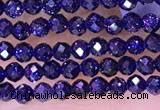 CTG1666 15.5 inches 2mm faceted round tiny blue goldstone beads
