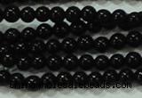 CTG17 15.5 inches 2mm round A grade tiny black agate beads