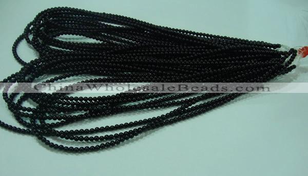 CTG19 15.5 inches 3mm round B grade tiny black agate beads
