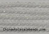 CTG202 15.5 inches 3mm faceted round tiny white crystal beads