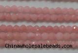 CTG203 15.5 inches 3mm faceted round tiny Chinese pink opal beads