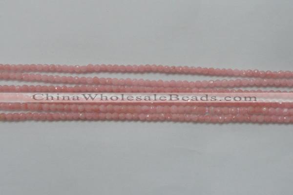 CTG203 15.5 inches 3mm faceted round tiny Chinese pink opal beads