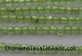 CTG210 15.5 inches 2mm faceted round tiny olive quartz beads