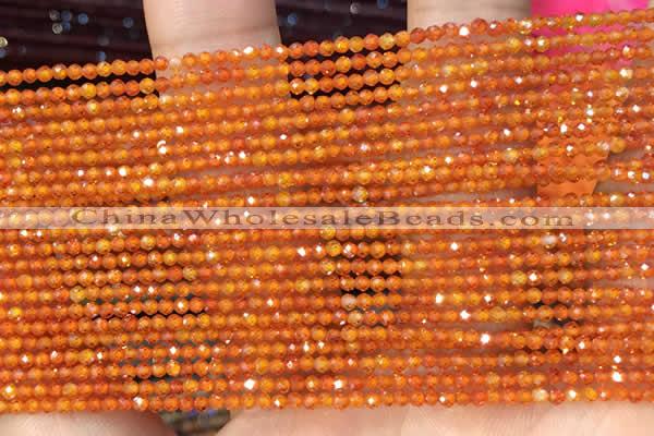 CTG2108 15 inches 2mm faceted round tiny quartz glass beads