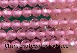 CTG2113 15 inches 2mm faceted round tiny quartz glass beads