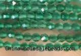 CTG2122 15 inches 2mm,3mm faceted round green agate gemstone beads