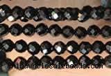 CTG2126 15 inches 2mm,3mm & 4mm faceted round black agate gemstone beads