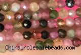 CTG2140 15 inches 2mm,3mm & 4mm faceted round natural tourmaline beads