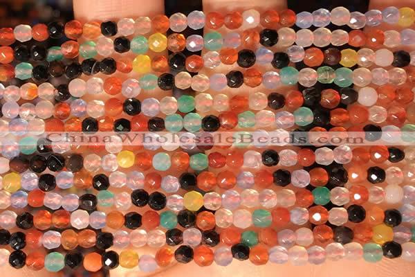 CTG2201 15 inches 2mm,3mm & 4mm faceted round agate gemstone beads