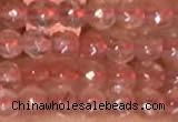 CTG2204 15 inches 2mm,3mm faceted round cherry quartz beads