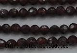 CTG222 15.5 inches 3mm faceted round tiny red garnet beads