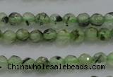 CTG224 15.5 inches 3mm faceted round tiny green rutilated quartz beads