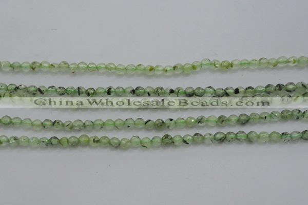 CTG224 15.5 inches 3mm faceted round tiny green rutilated quartz beads