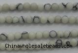 CTG250 15.5 inches 2mm round tiny white howlite turquoise beads