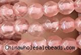 CTG2501 15.5 inches 4mm faceted round cherry quartz beads