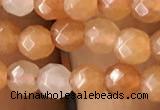 CTG2520 15.5 inches 4mm faceted round red aventurine beads