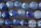 CTG2522 15.5 inches 4mm faceted round blue aventurine beads