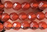 CTG2531 15.5 inches 4mm faceted round red agate beads wholesale