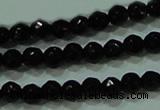 CTG29 15.5 inches 2mm faceted round black agate beads wholesale