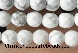 CTG3570 15.5 inches 4mm faceted round white howlite beads