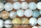 CTG3571 15.5 inches 4mm faceted round amazonite beads wholesale