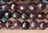 CTG3593 15.5 inches 4mm faceted round garnet beads wholesale