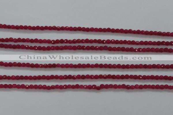 CTG403 15.5 inches 2mm faceted round tiny dyed candy jade beads