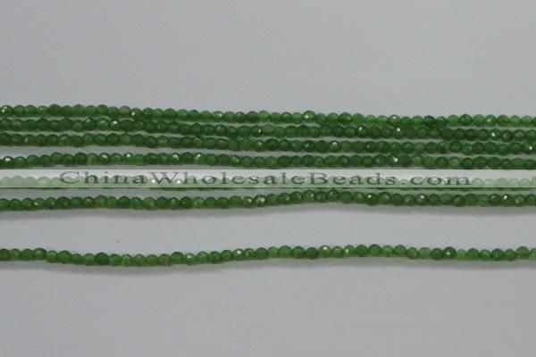 CTG416 15.5 inches 2mm faceted round tiny dyed candy jade beads