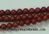 CTG48 15.5 inches 2mm round tiny red brick beads wholesale