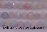 CTG505 15.5 inches 4mm faceted round tiny morganite beads