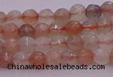 CTG508 15.5 inches 4mm faceted round tiny rainbow moonstone beads