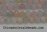 CTG551 15.5 inches 4mm faceted round tiny morganite beads