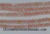 CTG606 15.5 inches 2mm faceted round peach moonstone beads