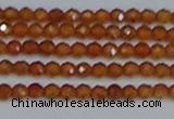 CTG616 15.5 inches 3mm faceted round orange garnet beads