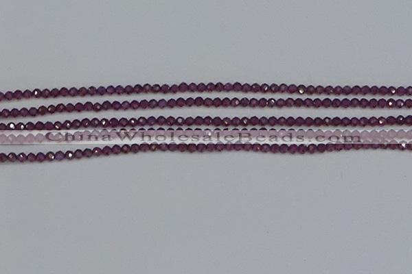 CTG620 15.5 inches 3mm faceted round Indian purple garnet beads