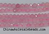 CTG635 15.5 inches 2mm faceted round Madagascar rose quartz beads