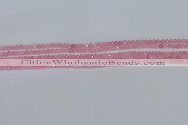 CTG635 15.5 inches 2mm faceted round Madagascar rose quartz beads