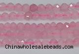 CTG636 15.5 inches 3mm faceted round Madagascar rose quartz beads