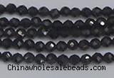 CTG642 15.5 inches 3mm faceted round golden black obsidian beads