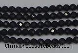 CTG643 15.5 inches 2mm faceted round black tourmaline beads