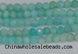 CTG648 15.5 inches 3mm faceted round Peru amazonite beads