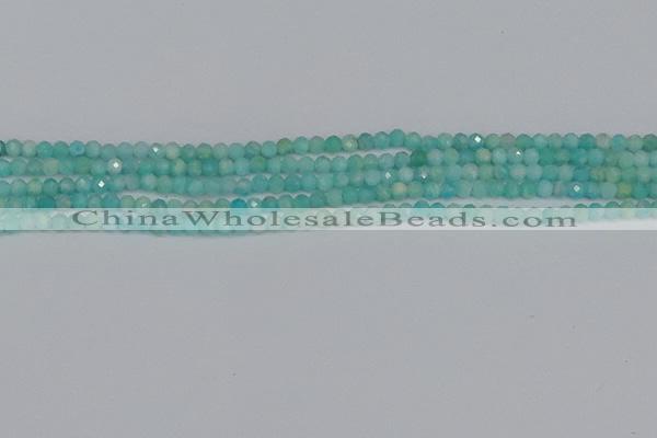 CTG648 15.5 inches 3mm faceted round Peru amazonite beads