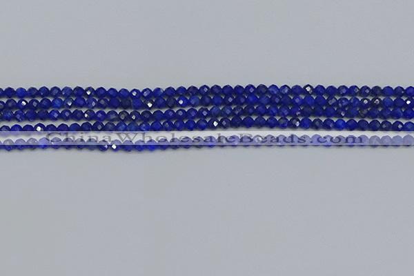 CTG650 15.5 inches 3mm faceted round lapis lazuli gemstone beads