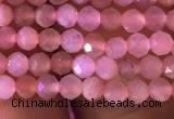 CTG719 15.5 inches 3mm faceted round tiny peach moonstone beads